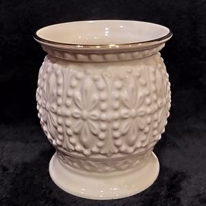 Lenox Tealight Holder with Brass trim - Ivory